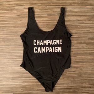 Champagne Campaign One piece Swimsuit, Size Small